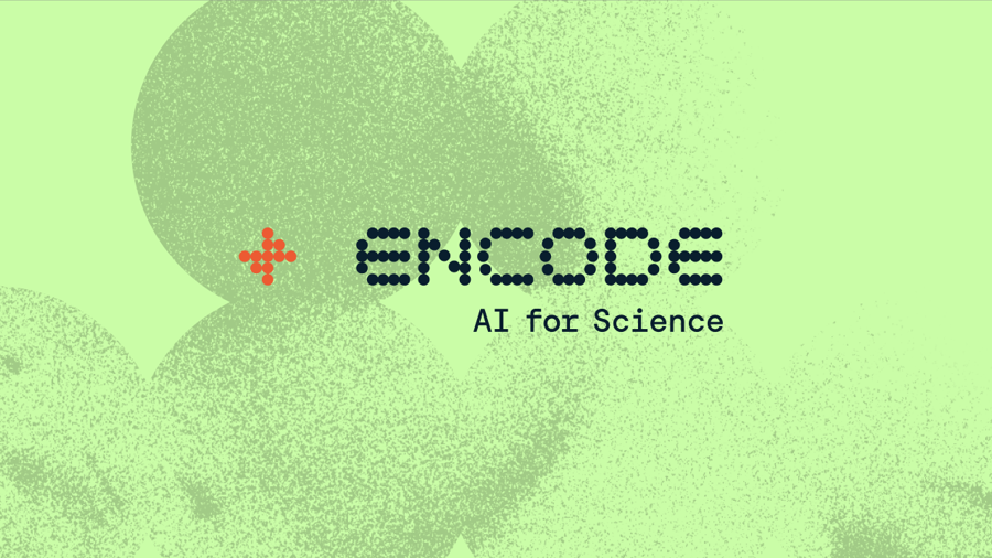 Green background with text reading "Encode: AI For Science"
