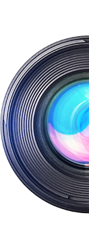 A graphic of half of a camera lens.