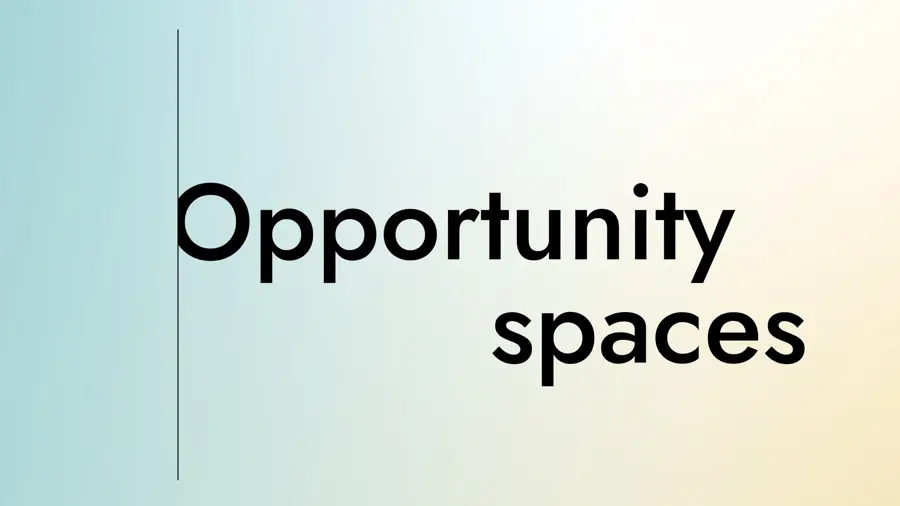 A card saying 'opportunity spaces'.