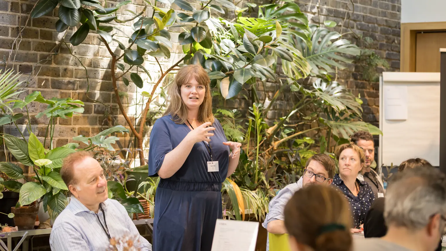 A photo of Gemma Bale speaking at an event